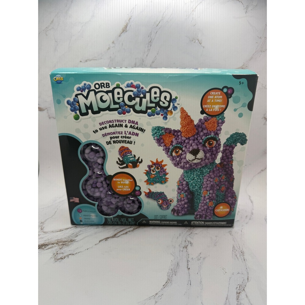 Orb Molecules Caticorn Building Kit Reusable Bonding Spheres Purple Aqua 5+ NEW